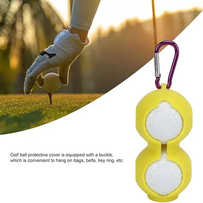Outdoor Silicone portable golf ball 2-piece protective case