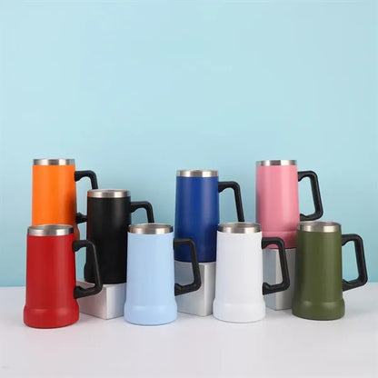 Large capacity 24oz stainless steel double-layer beer cup