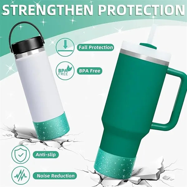 Tumbler accessories protective glitter silicone cup boot