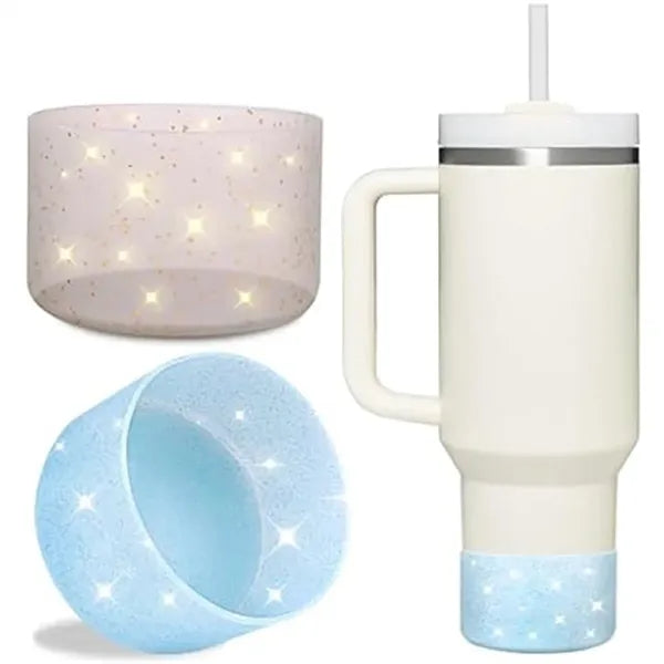 Tumbler accessories protective glitter silicone cup boot