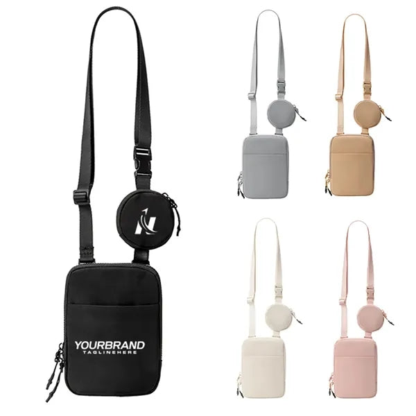 Travel Crossbody Bag with Removable Small Pouch