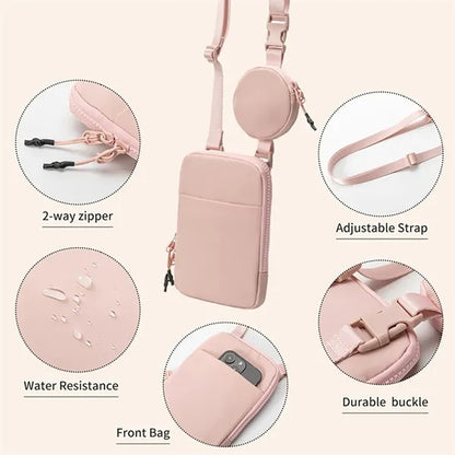 Travel Crossbody Bag with Removable Small Pouch
