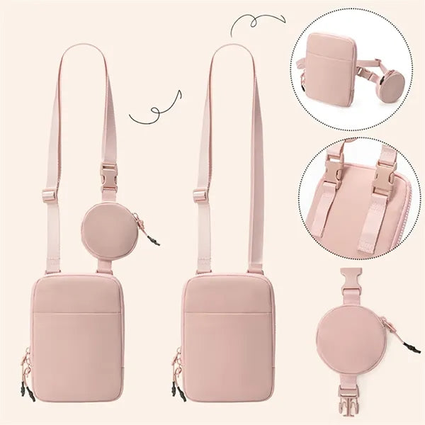 Travel Crossbody Bag with Removable Small Pouch