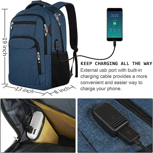 Business Travel Anti Theft College Laptop Backpack