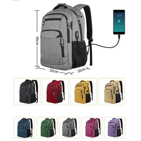 Business Travel Anti Theft College Laptop Backpack