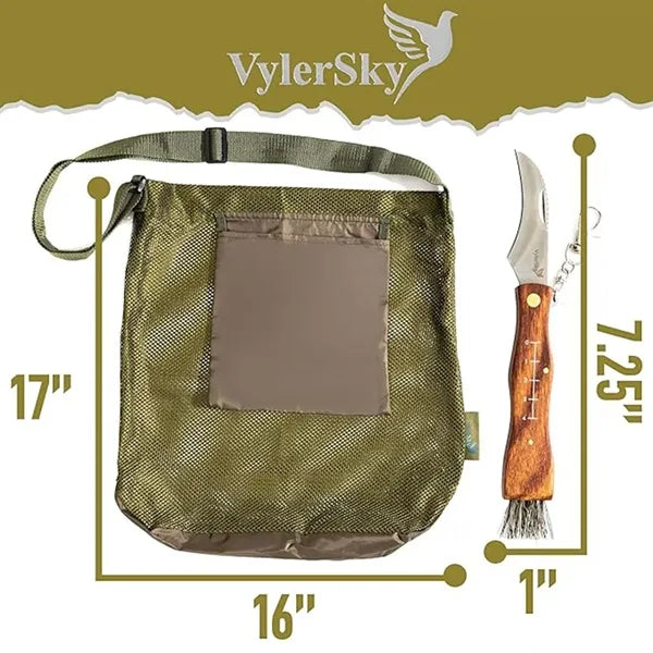 Foraging Kit Mushroom Veggie Hunting Bag Knife