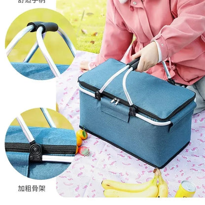 Foldable Large Insulated Camping Cooler Basket