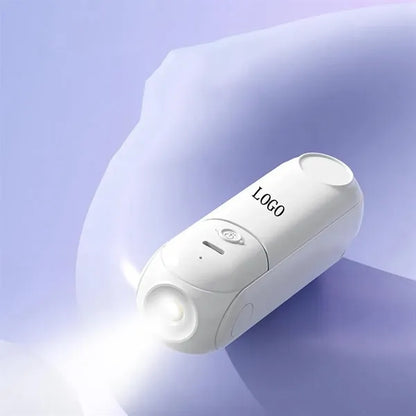 Foldable Handheld Fan With Flashlight Mirror Phone Holder