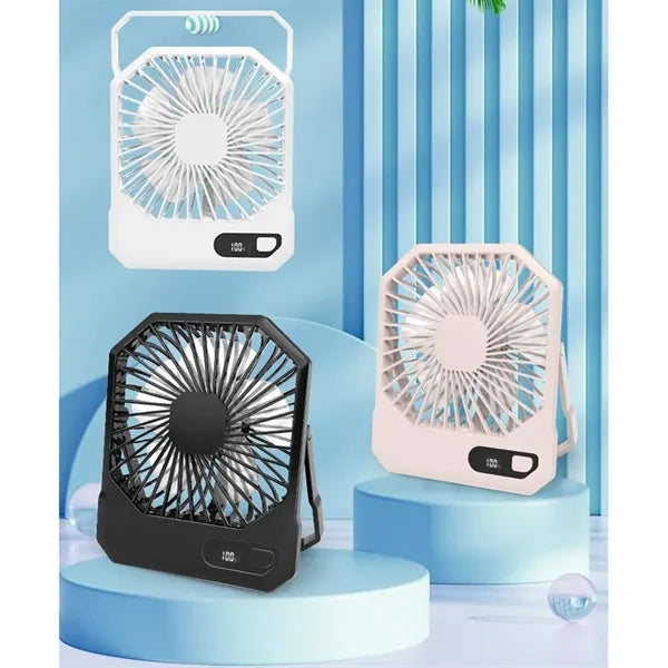 Rechargeable Desktop Wall Hanging Fan With Digital Display