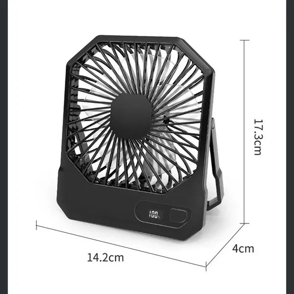 Rechargeable Desktop Wall Hanging Fan With Digital Display