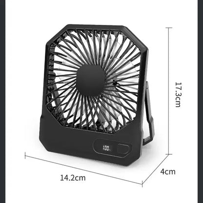 Rechargeable Desktop Wall Hanging Fan With Digital Display