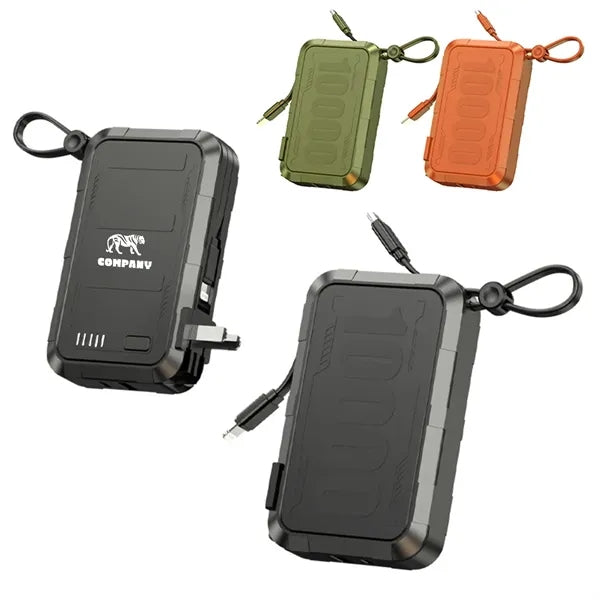 Portable 10000mAh Power Bank With Plug and Cable