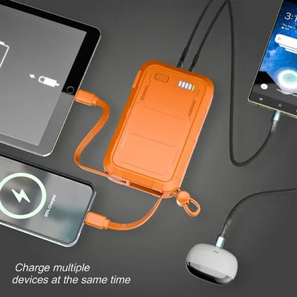Portable 10000mAh Power Bank With Plug and Cable