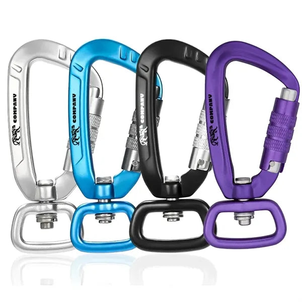 Locking Carabiner Clip with Swivel Ring