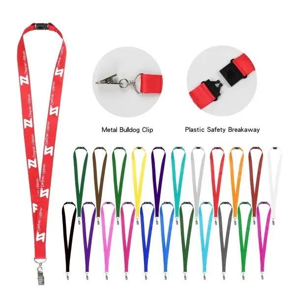 3/4'' Polyester Lanyard W/ Safety Breakaway Badge Holder