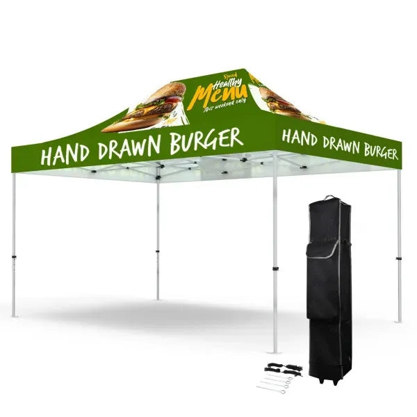10X15' Standard Hex Aluminum Frame W/ Dye Sublimation Canopy