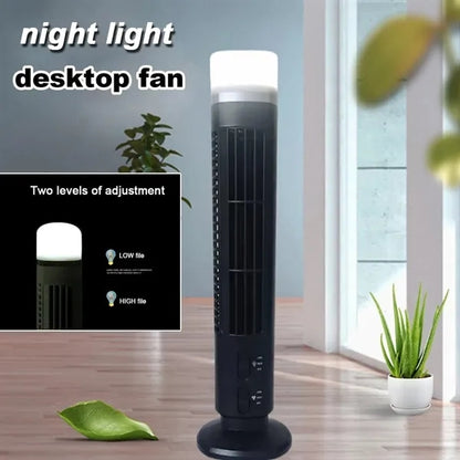 Cooling Bladeless Oscillating Tower Fan with LED Light
