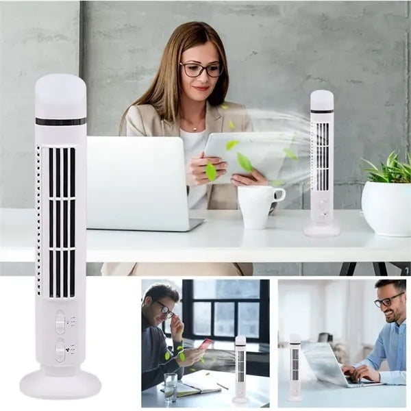 Cooling Bladeless Oscillating Tower Fan with LED Light