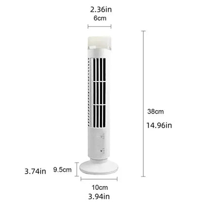 Cooling Bladeless Oscillating Tower Fan with LED Light