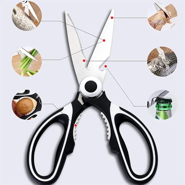 Stainless Steel Multi-Use Scissors With Bottle Opener