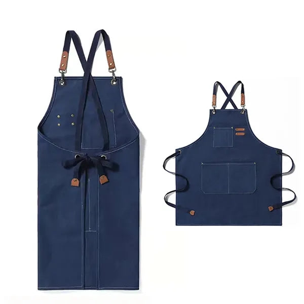Adjustable Waterproof Canvas Chef Apron With Large Pockets