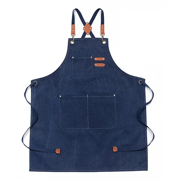 Adjustable Waterproof Canvas Chef Apron With Large Pockets