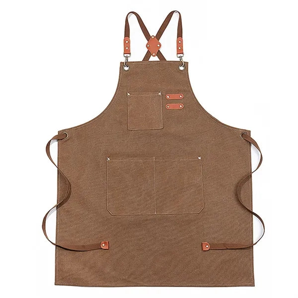 Adjustable Waterproof Canvas Chef Apron With Large Pockets