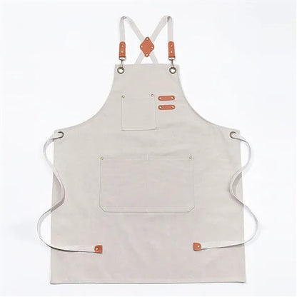 Adjustable Waterproof Canvas Chef Apron With Large Pockets
