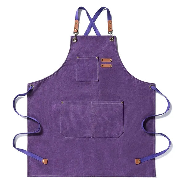 Adjustable Waterproof Canvas Chef Apron With Large Pockets