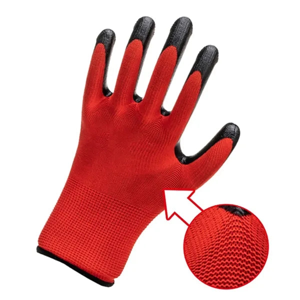 Nitrile Coated 13 Knit Nylon Liner Safety Work Gloves