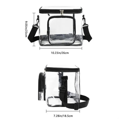 Work Travel Clear Lunch Bag PVC Box with Adjustable Strap