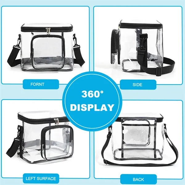 Work Travel Clear Lunch Bag PVC Box with Adjustable Strap