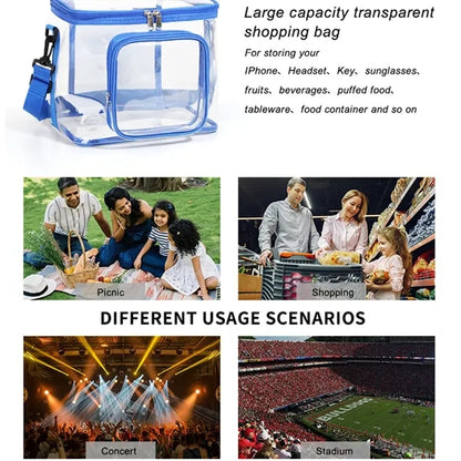Work Travel Clear Lunch Bag PVC Box with Adjustable Strap