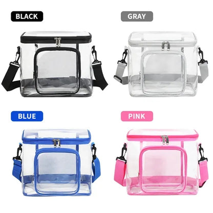 Work Travel Clear Lunch Bag PVC Box with Adjustable Strap