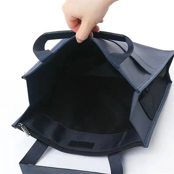 Portable Waterproof Document Hand Briefcase Zipper File Bag