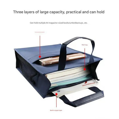 Portable Waterproof Document Hand Briefcase Zipper File Bag