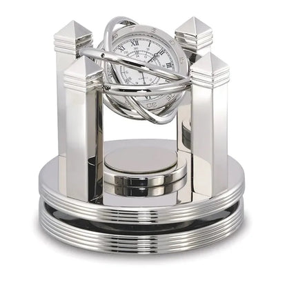 Celestial Silver Gimbal Clock
