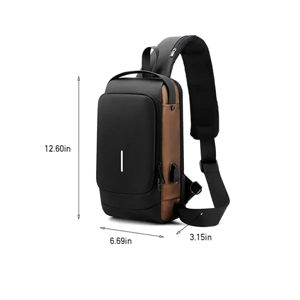 USB charging travel leisure shoulder crossbody chest bag