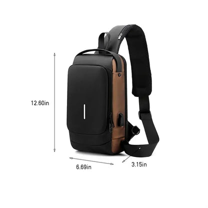USB charging travel leisure shoulder crossbody chest bag
