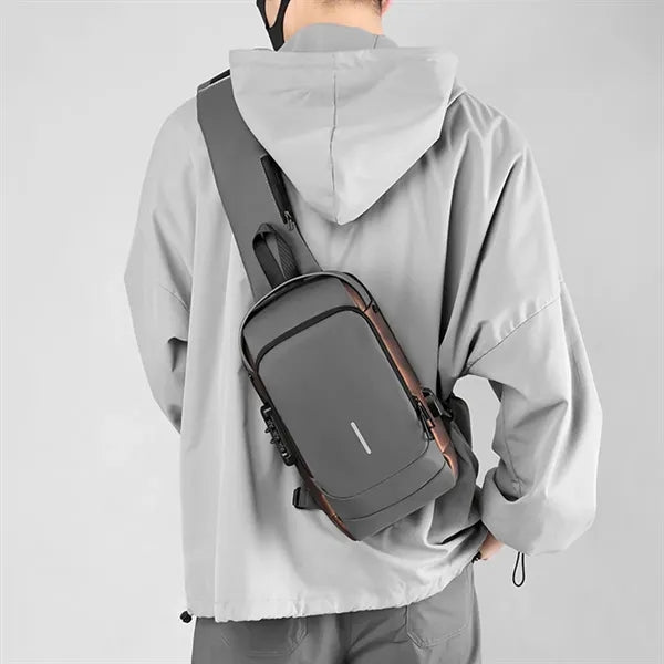 USB charging travel leisure shoulder crossbody chest bag