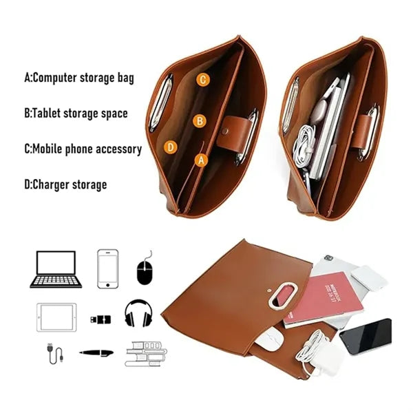 Large capacity simple waterproof laptop commuter briefcase
