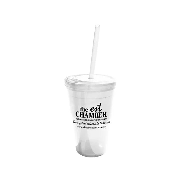 Geneva 16 Oz Tumbler w/Straw