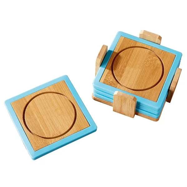 Bamboo and Silicone Coaster Set