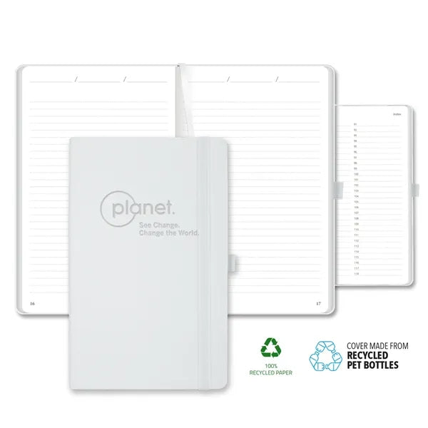 Oceano ECO rPET Medio Lined Recycled White Page Journal