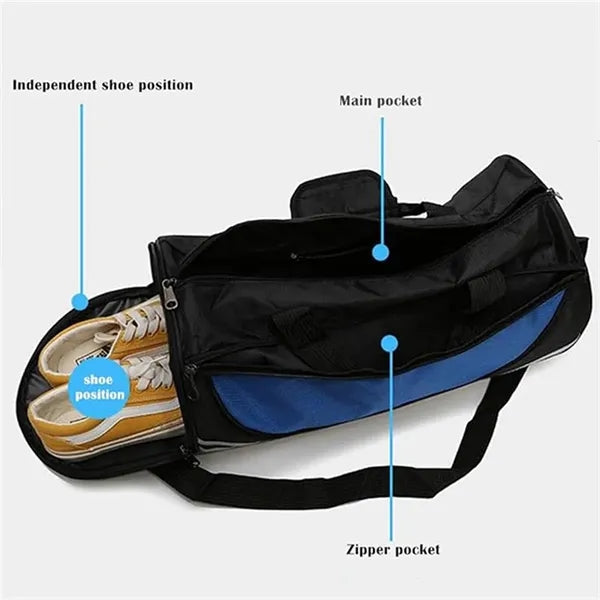 Large capacity dry and wet separation crossbody fitness bag