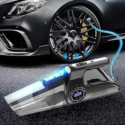 4in1portable air pump tire pressure gauge car vacuum cleaner