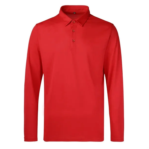 Men'S Sport Micro Pique Long Sleeve Polo Shirt