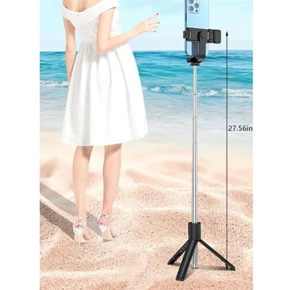 Portable Stable Selfie Stick Tripod with Fill Light