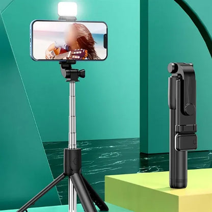 Portable Stable Selfie Stick Tripod with Fill Light