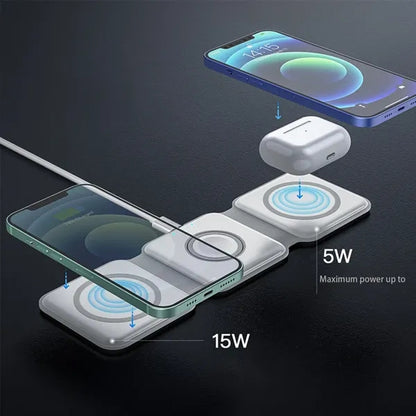 3 in 1 Portable Magnetic Desktop Foldable Wireless Charger